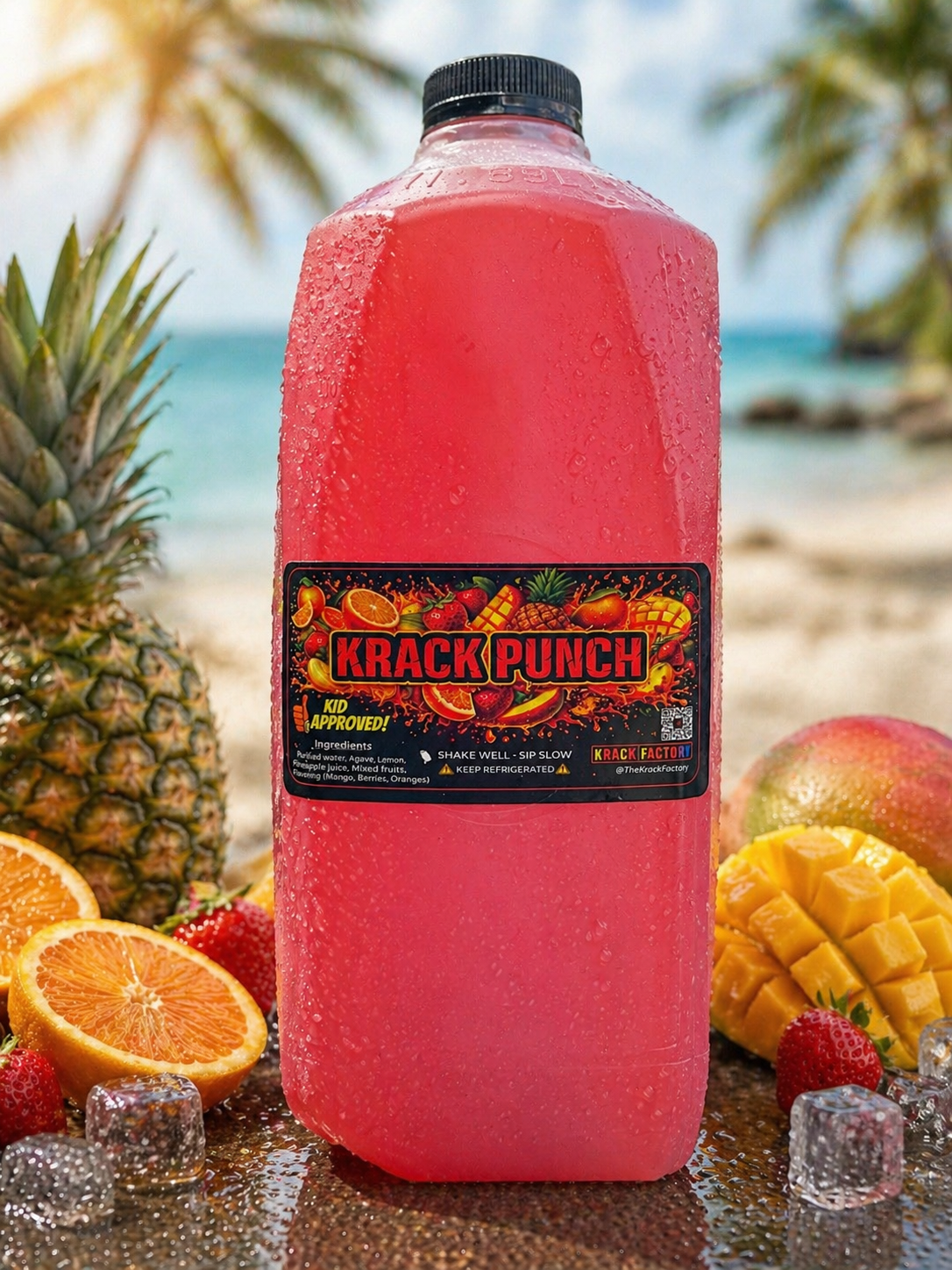 (Krack Punch) Two 64oz Jugs + One 16oz Bottle