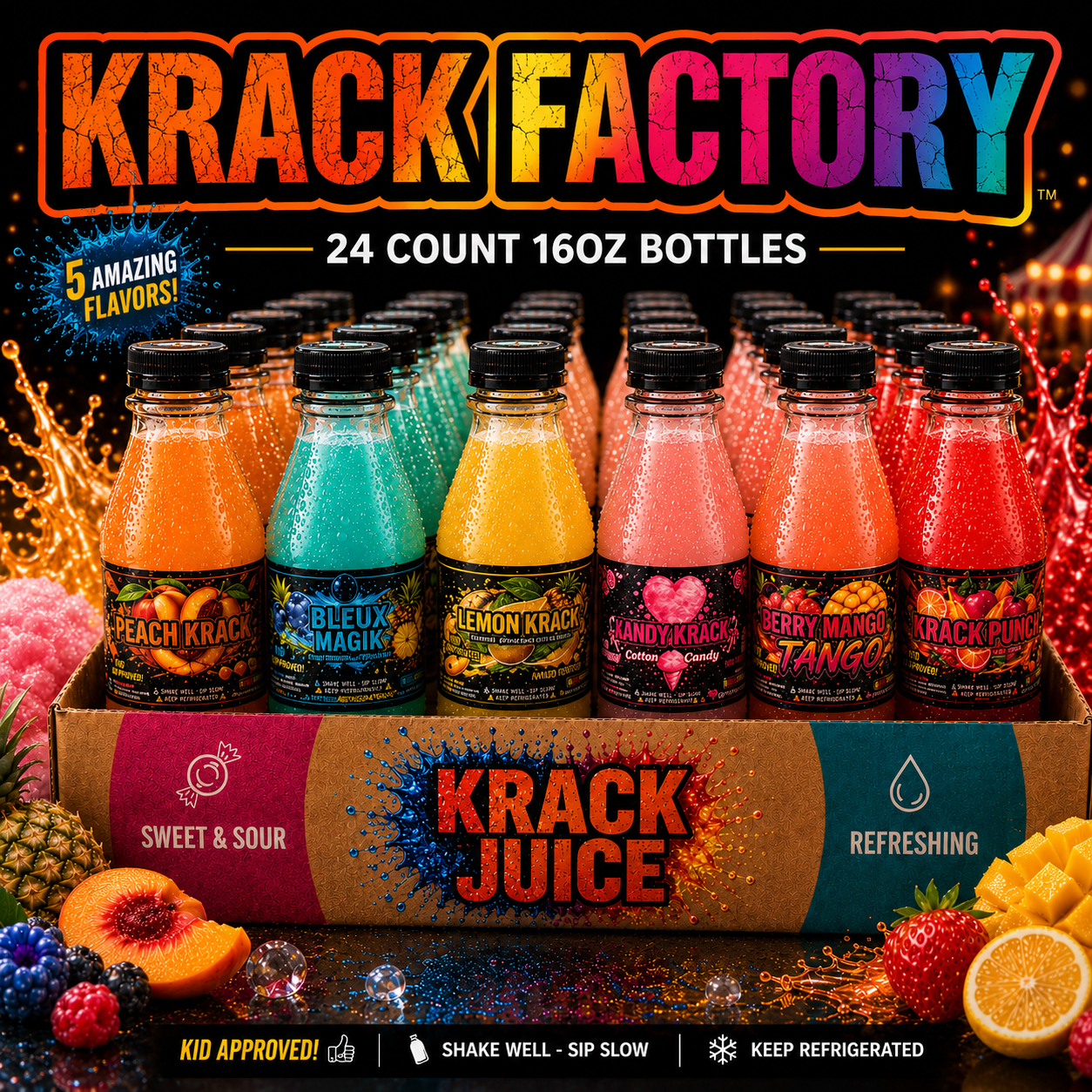 (The 6th Man 24pk) 6 Flavors of 16oz Bottles